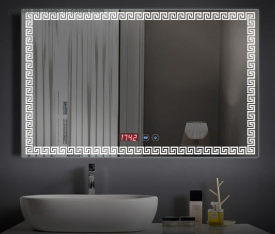 MAT MA Traders Bathroom Illuminated LED Mirror with Clock touch button